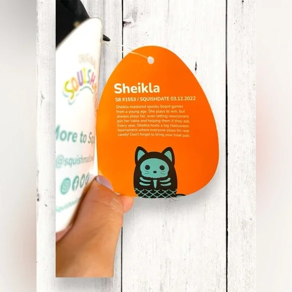 Squishmallows 2022 Halloween Squad #2 8" Sheikla Mermaid Skeleton Plush Doll Toy - Picture 6 of 8